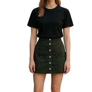 Sans Souci Large Green Mini Skirt Preppy Schoolgirl Boho Contemporary